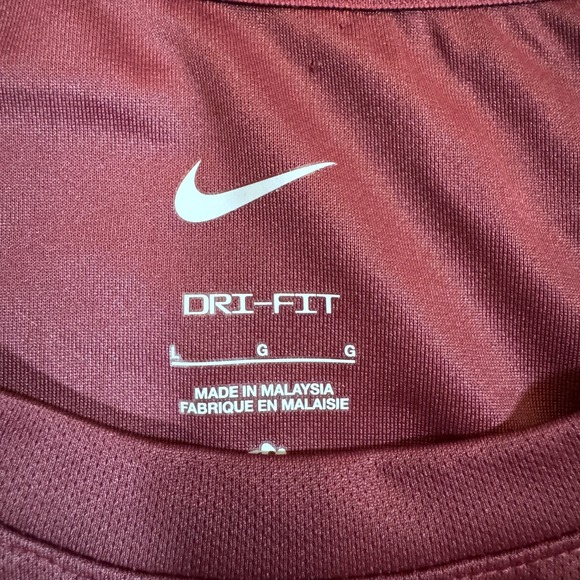 Nike Dri-FIT Shirt Mens Large Coaches Football Running Performance Maroon FJ9570 - Picture 3 of 14